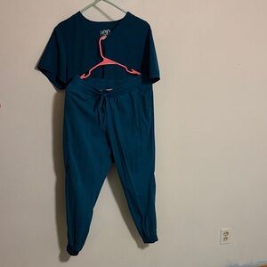 MOD Teal Scrub Top Two-Piece Set - Teal Top & Barco Joggers